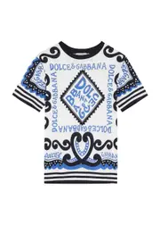 Dolce & Gabbana Kids Printed Cotton T-shirt (3-6 Years) - Blue - 05YR (5 Years) 05YR (5 years)