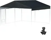 LYBOSH 10'W x 10'L Replaceable Dog Kennel Cover 420D Heavy Duty Waterproof Dog Kennel Canopy Cover - Black (Includes Cover only)