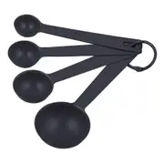 4pc Ladelle Essentials Metal Measuring Spoons Cooking Utensil Set Charcoal