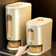 Luxury One-button Sealed Rice Bucket Grain Dispenser Storage Box Household Grain