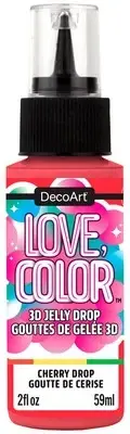 3 Pack DecoArt Love Color 3D Jelly Drops 2oz-Cherry Drop 5A0024LX-1G7YM