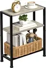 Narrow Side Table for Small Space, 2-Tier Small End Table with Shelf Holder, Sli