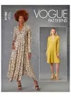 Vogue Sewing Pattern 1780 Misses 16-26 Dress Deep V Neck Shaped Hem Back Ties