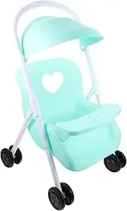 JOINPAYA Doll Stroller Ornaments for Rolling Cart Mini Dolls Girl Furniture Dolly Stroller Wagon Stroller Plastic Light Green