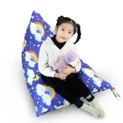 Stuffed Animal Storage Bean Bag Chair Cover Only (No Filler) Triangle Beanbag...