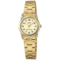 在飛比找Yahoo奇摩購物中心優惠-CASIO 卡西歐 簡約優雅 復古 數字刻度 不鏽鋼手錶 金