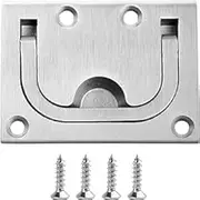 316 Stainless Steel Recessed Flush-Mount Ring Pull Handle with Mounting Screws – Universal Marine & Household Applications for Boat Deck Hatches, Home Furniture, Cabinetry, and Recessed Door Handles