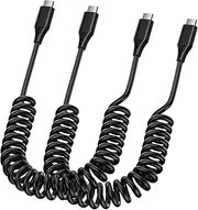 Android Auto USB C Coiled Cable for Vehicle Car Samsung Charger Cable Fast Charging Type C Cord 3ft 2PCSfor Samsung Galaxy A14 5G S23 Ultra A54 5G A13 A53 A03s A23 S22 S21 S20 ZFold5,Pixel 7a 7Pro 6a