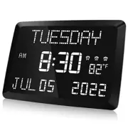 Digital Clock, 11.5" Large Display Digital Wall Clock,Adjustable White Font