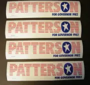 4 L Brooks Patterson for Michigan Governor Bumper Sticker 1982 Red White Blue MI