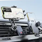 LISEN Car Phone Holder [Enjoy Never Blocking] Mobile Phone Holder for Car [Easily Install] Car Vent Phone Holder [2 Mounting Options] Compatible for iPhone 14 13 Pro Max Plus All (Black)