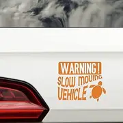 Hatcherabilia Slow Moving Vehicle Funny Car Stickers - Van Decal - Caravan Accessories - Car Window Decals - Motorhome Accessories - Funny Bumper Stickers - Decals For Vehicles (Orange, 17cm x 14cm)