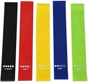 12 inch Resistance Loop Exercise Bands with Carry Bag, Set of 5 Workout Booty Bands for Legs and Butt, Skin & Eco Friendly
