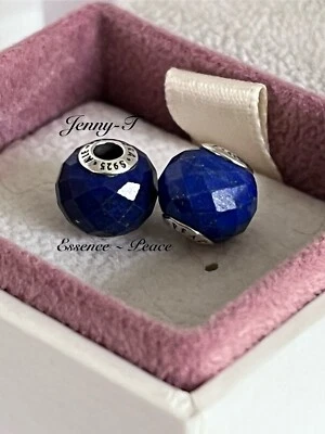 NEW Genuine PANDORA ‘PEACE’ Lapis Lazuli ESSENCE Charm BLUE