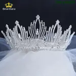 名爵飾品銀色條紋鑲鑽皇冠 新娘公主王冠 生日婚禮結婚造型頭飾