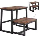 Step Stool for Adults & Kids,Holds up to 500Lb,3 In1 Heavy Duty Sturdy Wooden...
