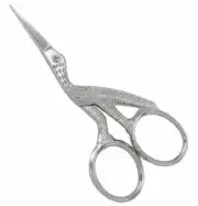 3.5" Stork Embroidery Scissors Cross Stitch Sewing Scissors Cutter Silver Plated