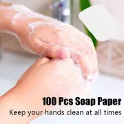 100×Portable Washing Slice Sheets Bath Hand Travel Scented Foaming Soap Pape MD