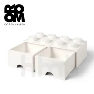 【LEGO 樂高】Room Copenhagen LEGO☆ Storage Brick 8樂高積木經典方塊八抽屜盒-白色(樂高收納盒)