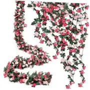 5Pcs 41Ft Pink Flower Garland Artificial Rose Garland Fake Flower Vines