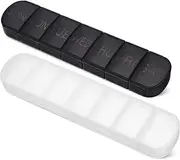 HIAKDOFT 2pcs Portable Weekly Organizer Tight Seal Vitamin Case for Medications Lightweight Pill Dispenser Individual Compartments for Daily Use for Travel Home