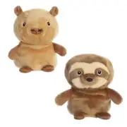 Aurora - Eco Nation - Reversible Eco Pairs - 6.6" Capybara and Sloth Plush