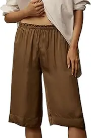[Baynoyia] Half Slip Silky Culotte Shorts for Women Satin Pettipants Bloomers Under Dress Wide Leg Pajama Bottoms