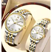 OLEVS Quartz Movement Watch Stainless Steel Women& Men Fashion Couple Wristwatch