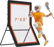 Lacrosse Rebounder 7’X5’, Throwback Net with 5 Bounce Back Rebound Angles, Pitch