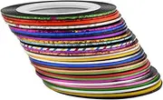 OSOLADY 30 Rolls Nail Art Tape for DIY Manicure Shining Nail Line Adhesive Stickers for Home and Professional Use Easy to Carry