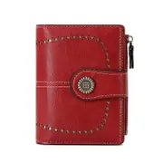 Women's Wallet Phone Holder Clutch Travel Purse with Zipper,Red