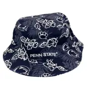 Penn State Reyn Spooner Bucket Hat Sun Protection Floral Floppy L/XL Navy Cotton