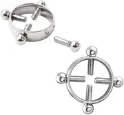 1 Pair Nipple Ring Non-Pierced Faux Fake False Imitate Nipple Rings Clip Hoop Circle Clamp Stainless Steel Adjustable Screw Sexy Punk Body Non Piercing Jewelry