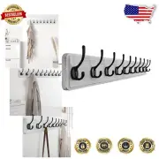 Farmhouse Style Wall-Mounted Coat Rack with 10 Hooks - Easy Installation