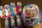 Disney Frozen Combo-mini backpack, 4 pair of socks,3 packs of Hair Accessories