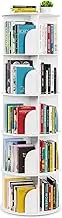 SpaceAid 5 Tier Rotating Bookshelf Tower, Spinning Bookcase Lazy Susan, Revolving 360 Book Shelf Storage Round Carousel, Vertical Rotate Turning Spiral Corner Organizer, White