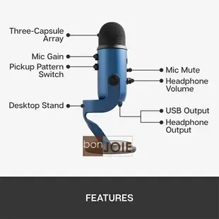 ::bonJOIE:: 美國進口 Blue Microphones Yeti USB 電容式 USB 麥克風 (藍色款)(全新盒裝) Microphone MIC