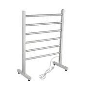 Decaura Chrome 6 Rungs Electric Heated Towel Rail Free standing Stainless Steel