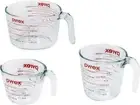 Pyrex Essentials (3-Pack) Glass Measuring Cups Set, (1, 2 & 4 Cup) Measuring Cup