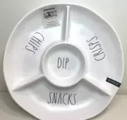 RAE DUNN " DIP " Melamine Large 12.5" Serving Chip Salsa fruit Dip Bowl Summer