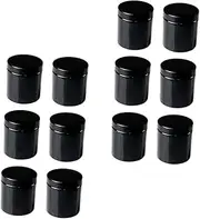 Healeved 12Pcs Travel Makeup Jars Black Leak Containers for Creams Lotions Food Storage Versatile Dispensers for Cosmetics Shampoo Conditioner