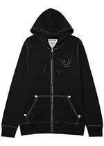 True Religion Logo-embroidered Hooded Cotton Sweatshirt - Black - M M