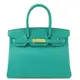 HERMES BIRKIN 30CM Epsom 牛皮柏金包(X刻/孔雀藍/金釦)