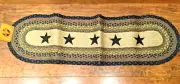 Capital Earth Rugs 99 Stars Runner Print Braided Jute Oval Long 13" x 48" Blue