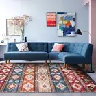 Extra Large Rug Multi Red Striped Diamond Kilim Carpet Washable Hall Way Runner