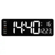 16" Digital LED Desk Alarm Clock Large LCD Display Wall Clock Temperature Date