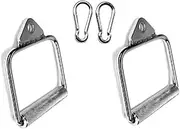 Single D-Handle Cable Attachment with 2 Free Snap Hooks for Weight Lifting, High Strength Single Extension Stirrup Handle, LAT Pull Down Bar/Tricep Bar Attachment