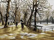 ""Saski Garden in Warsaw" Printed Canvas or Threads Kit for Needlepoint 3154
