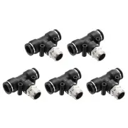 5pcs Male Branch Tee 1/2" Tube OD x 3/8" NPT Thread PT1/2-N03, Black