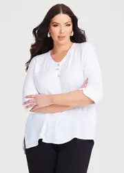 [TS] Taking Shape Amy Swing Natural Top Size 16 in White - Plus Size Women's Clothing White